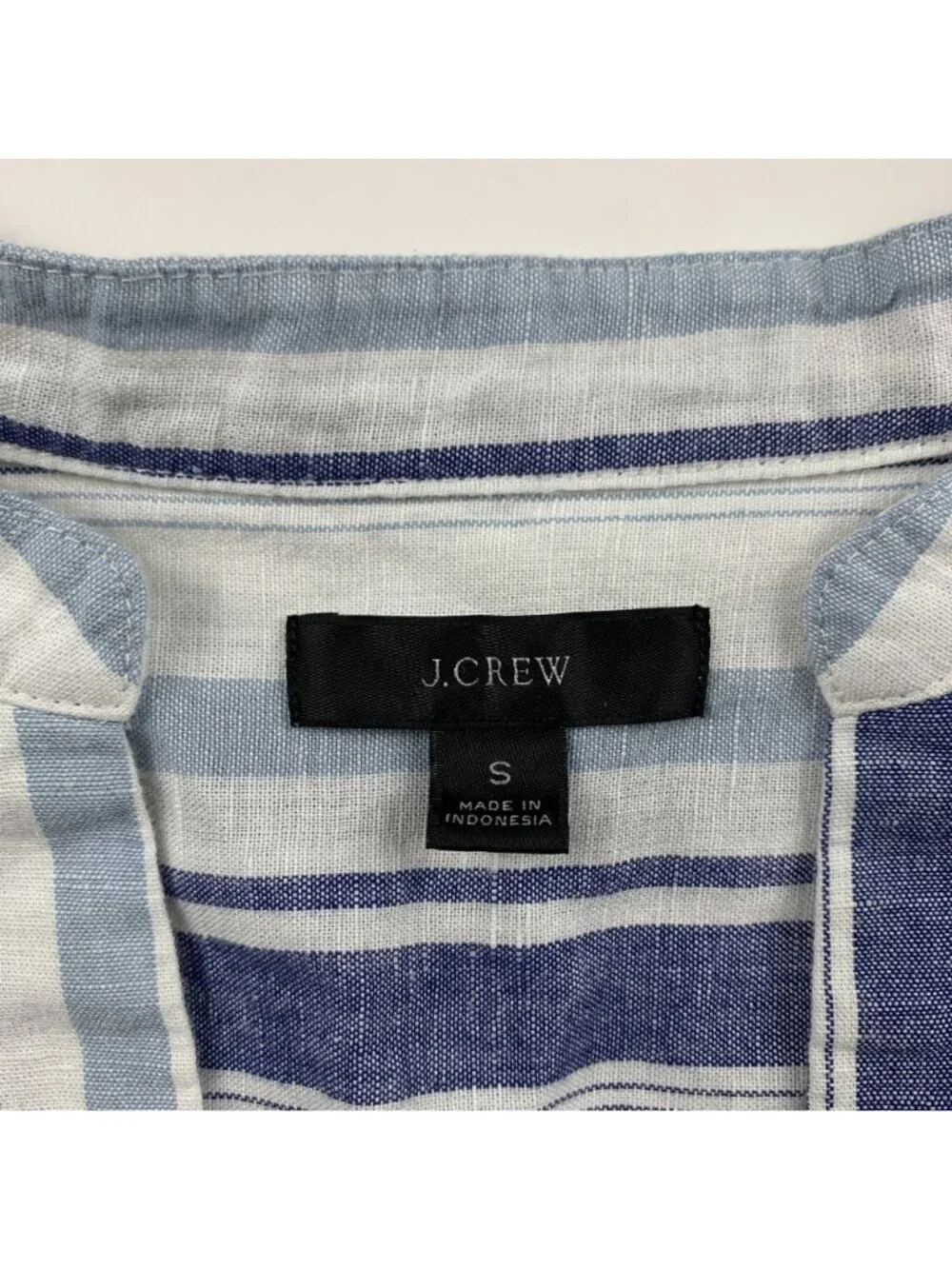 J.Crew Blue Striped Linen Blend Split Neck Tunic Shirt Dress S - Picture 4 of 8